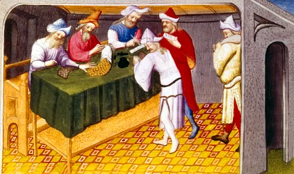 Tax Raised by Genghis Khan on Salt, Sugar and Spices in the City of Quinsay, from Livre des Merveilles du Monde, c.1410-12